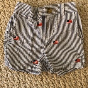 Janie and Jack American flag seersucker shorts